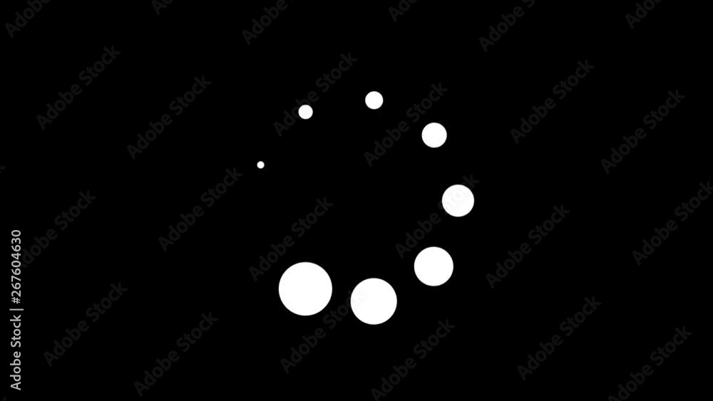 Poster black and white flat design preloader loop/ 4k animation of a flat design minimal download and wait 