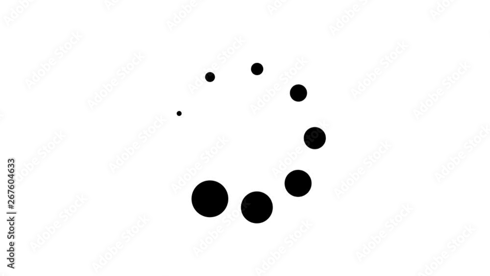 Poster black and white flat design preloader loop/ 4k animation of a flat design minimal download and wait 