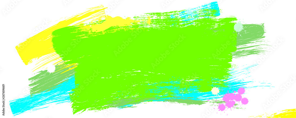 Poster acrylic brush strokes. design element with vibrant color smears of paint. banner with abstract multi