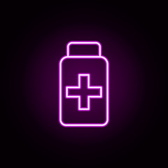 capsule medication neon icon. Elements of hospital set. Simple icon for websites, web design, mobile app, info graphics