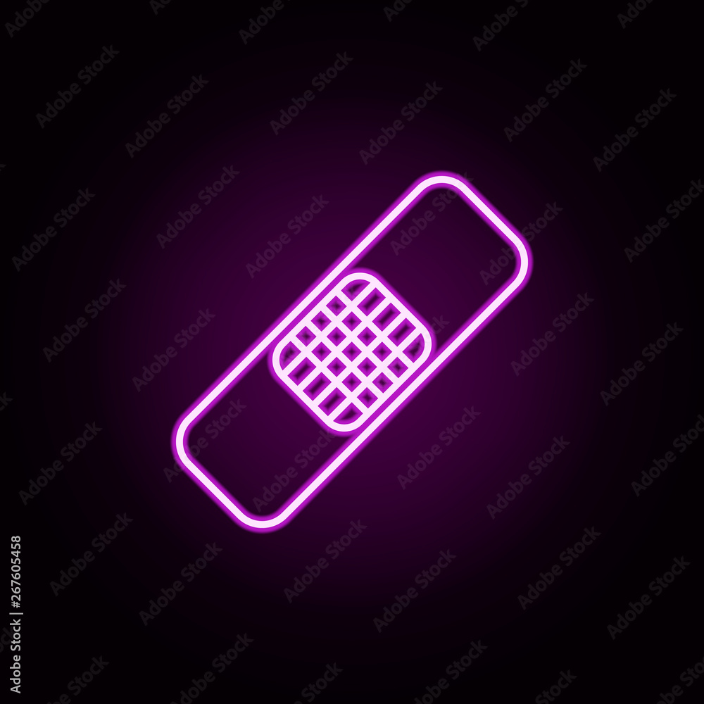 Poster patch neon icon. elements of hospital set. simple icon for websites, web design, mobile app, info gr