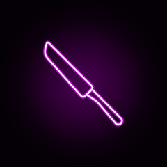 meat knife neon icon. Elements of restaurant set. Simple icon for websites, web design, mobile app, info graphics