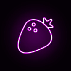 Strawberry neon icon. Elements of restaurant set. Simple icon for websites, web design, mobile app, info graphics