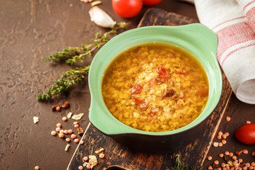 Lentil soup - Masoor Dal or Dal Tadka Curry