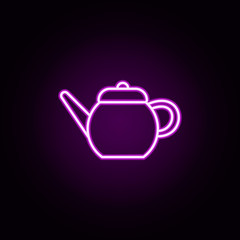 kettle neon icon. Elements of restaurant set. Simple icon for websites, web design, mobile app, info graphics