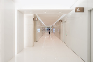 Bathroom interior space in shopping mall