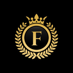 F initial royal crown logo