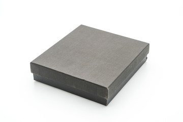 black gift box on white background