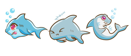 baby shark vector cartoon clipart design