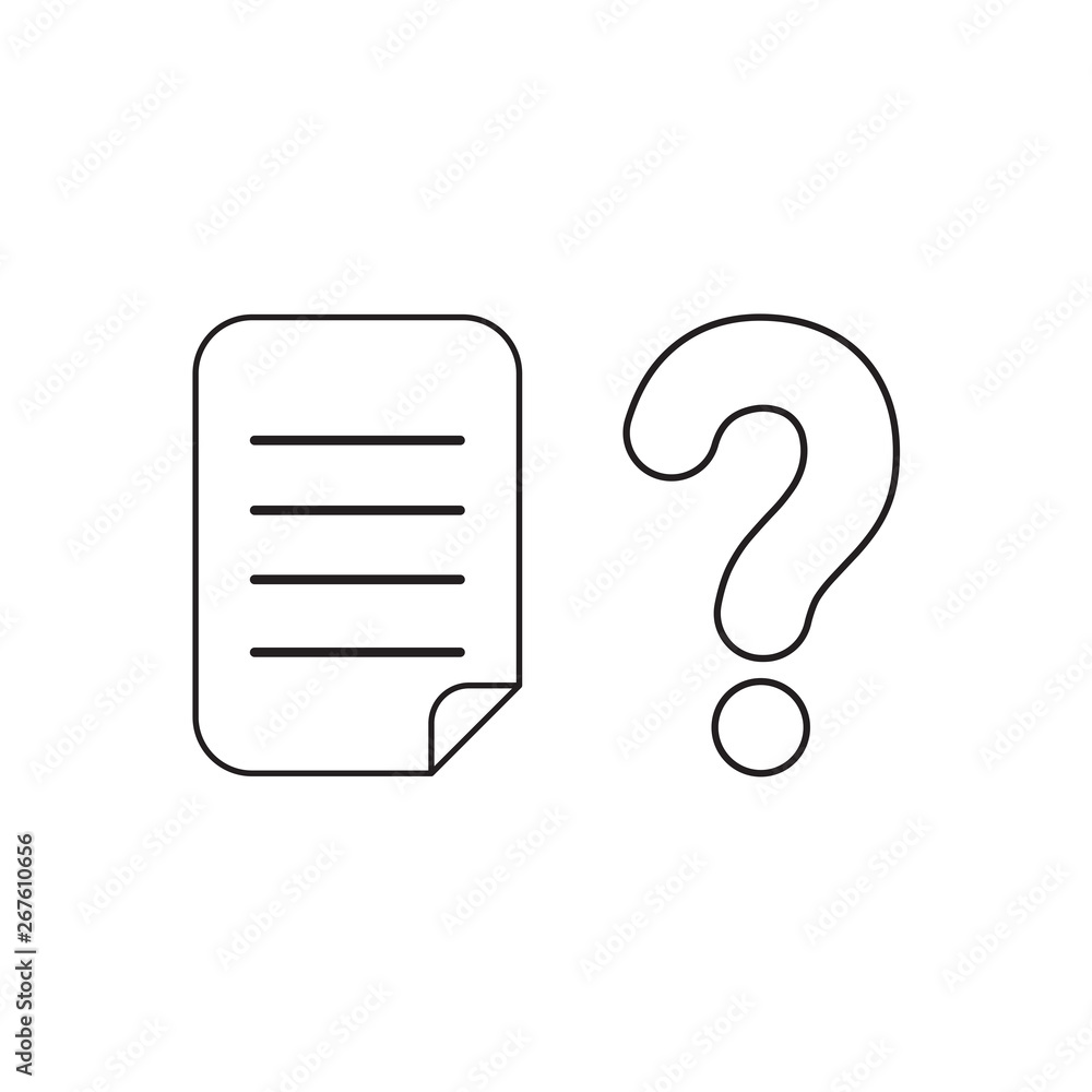 Poster vector icon concept of paper with question mark.