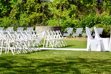 Wedding ceremony in a beautiful garden