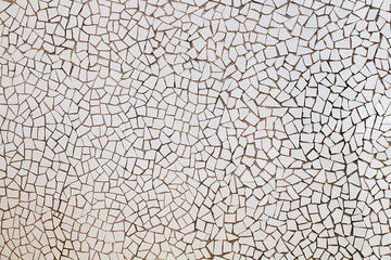 Texture, background. Wall of white tile fragments