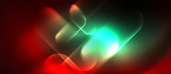 Neon glowing techno lines, blue hi-tech futuristic abstract background template