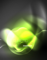 Shiny metallic neon waves vector design