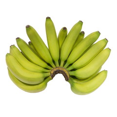 Cluster of Organic Bananas isolated on a white background.