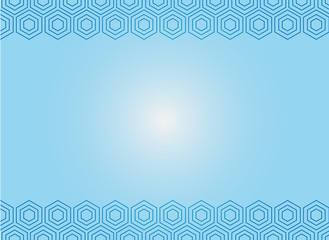 abstract geometric blue hexagon background with blank copy space