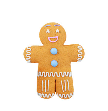 Gingerbread man on white background