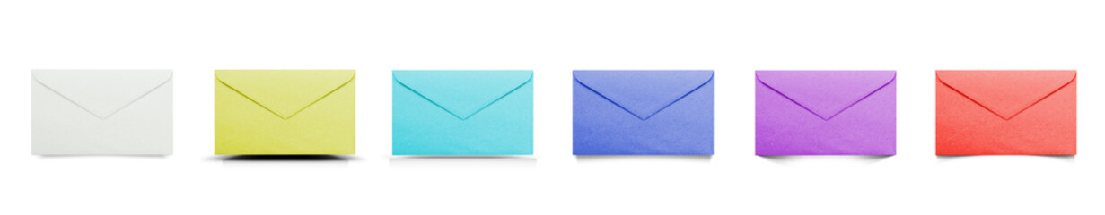 Set of color envelopes with different shadows
