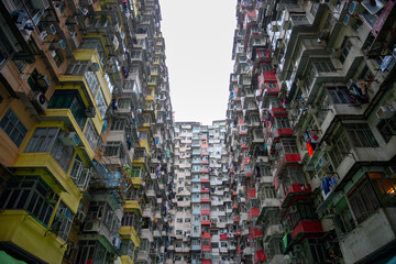 Kowloon hongkong Dec 05 2018 , Yick fat building , transformer building , residence in hongkokng