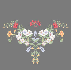 Beautiful watercolor flowers for your design and greeting cards for the holiday