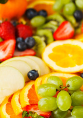 Fresh fruits and berries close up.