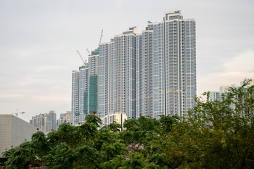 Fototapeta premium Kowloon hongkong 05 grudnia 2018 r., Konstrukcja budynku w Hongkongu