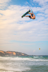 Extreme kite surfing in Vietnam 