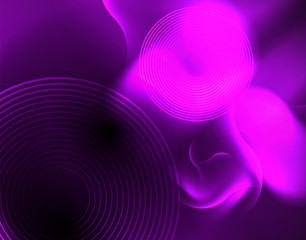 Shiny neon geometric waves template