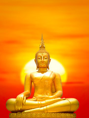 buddha image and blue sky
