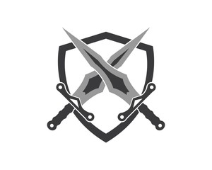 sword logo icon vector illustration design