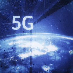 5G Network Internet Mobile Wireless Business concept.5G standard of modern signal transmission technology.