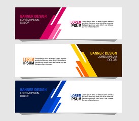 Modern banner design with a choice of three colors