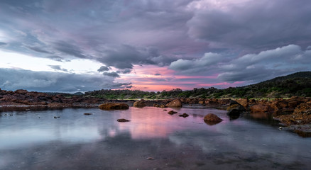 Freycinet National Park - Wineglass Bay Circle Track. Tasmania. Sunset