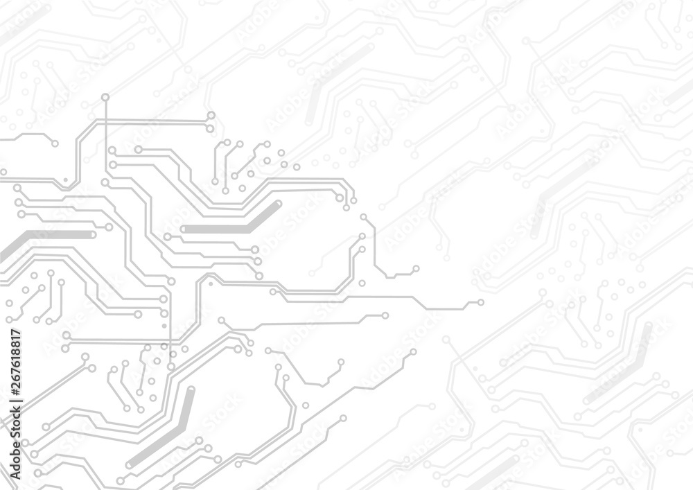 Poster abstract technology vector circuit on white background