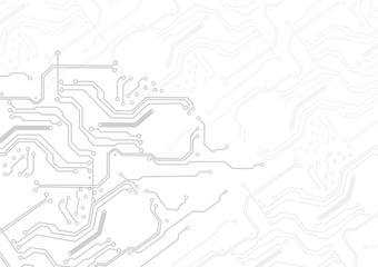 Abstract technology vector circuit on white background