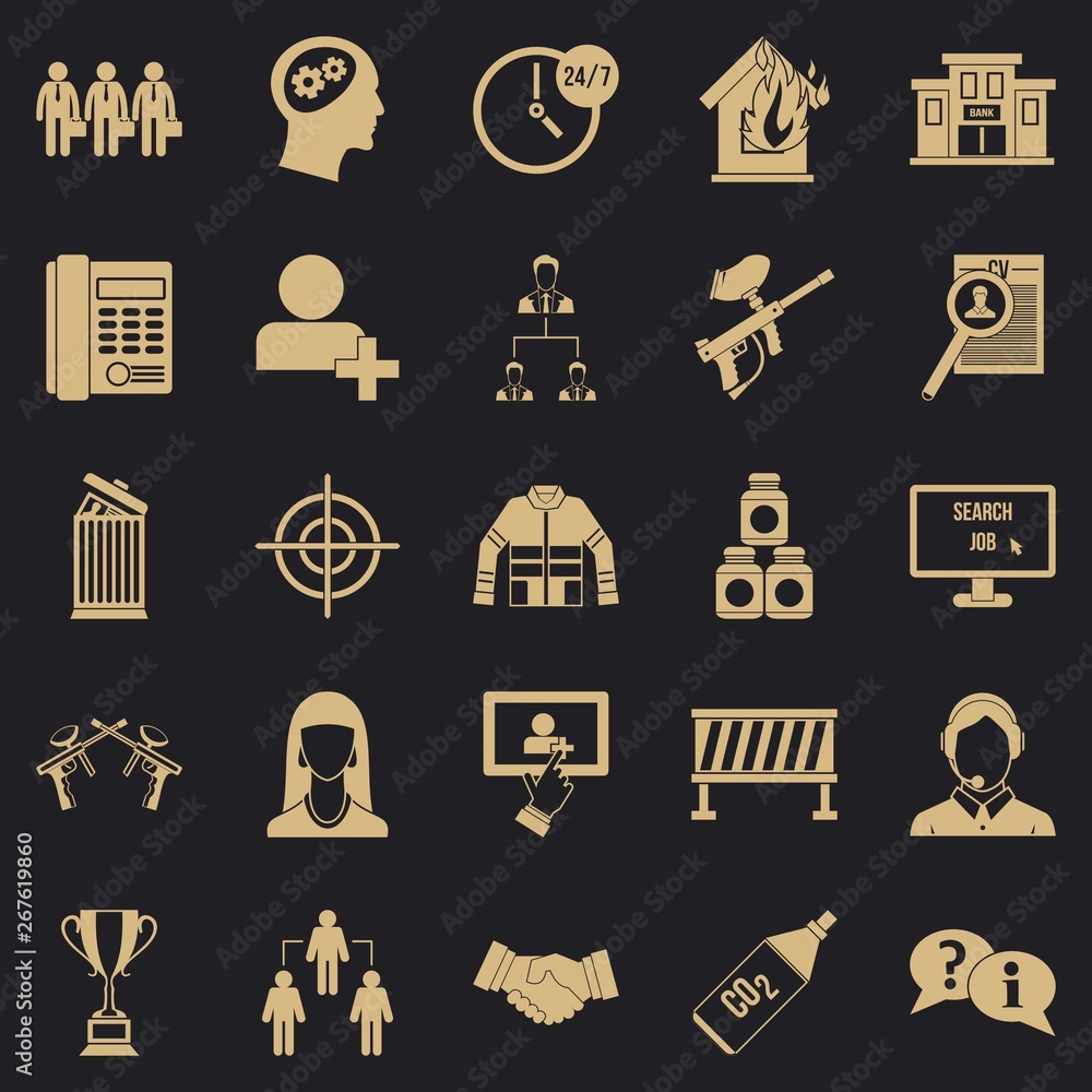 Poster crew icons set. simple set of 25 crew vector icons for web for any design