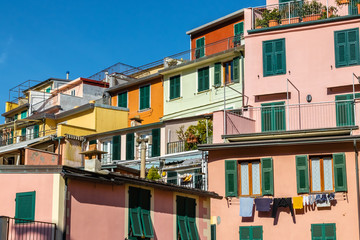 villages of the Cinque Terre, on the Ligurian coast, in Italy