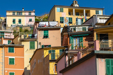 villages of the Cinque Terre, on the Ligurian coast, in Italy