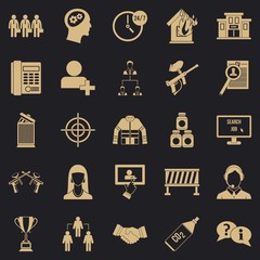 Crew icons set. Simple set of 25 crew vector icons for web for any design