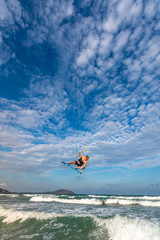 Fototapeta premium Extreme kite surfing in Vietnam 