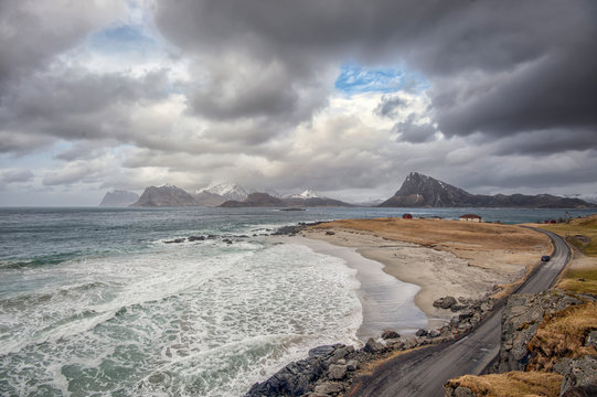 Stor Sandnes beach, Lofoten, Nordland, Norway