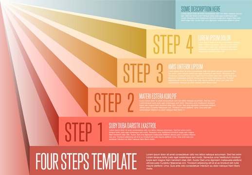 Infographic with Multicolored Steps