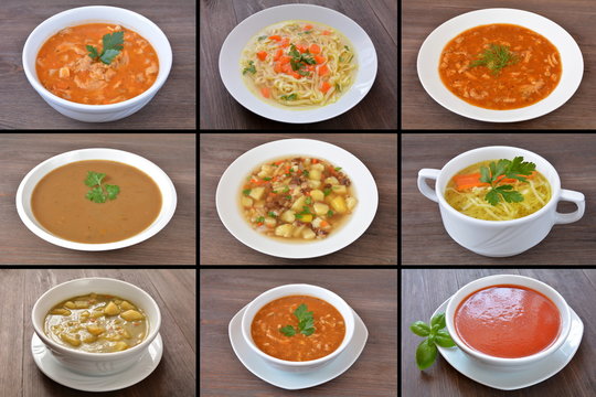 zestaw r&oacute;żnych zup