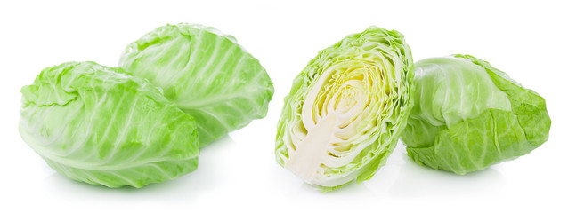 pointed cabbage isolated on white background