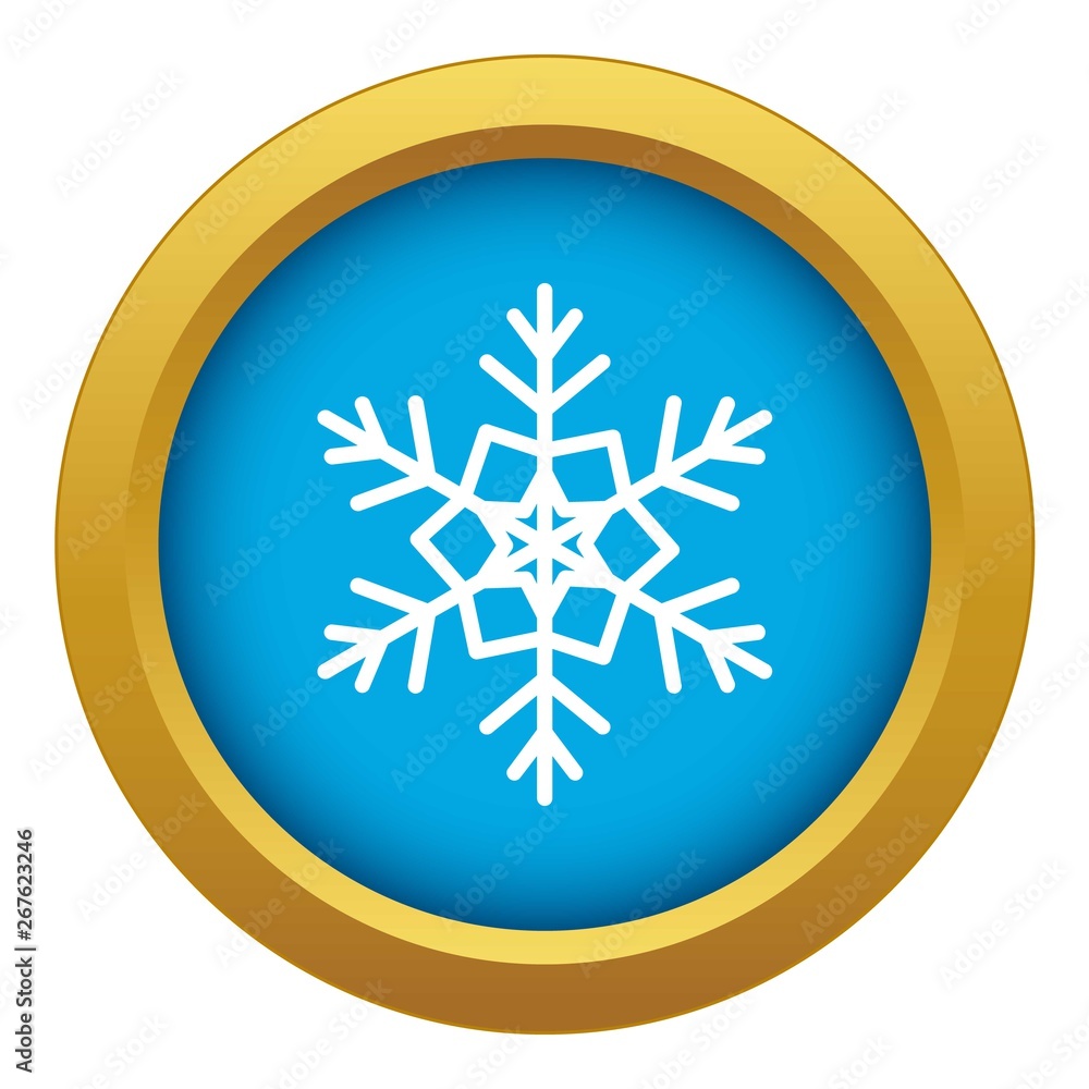 Poster snowflake icon blue vector isolated on white background for any design