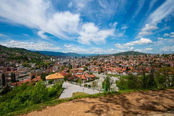 Panorama of Sarajevo, the capital city of Bosnia and Herzegovina