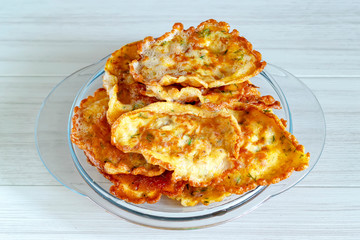 Potato pancakes. Vegetable fritters, latkes, draniki - popular dish in many countries