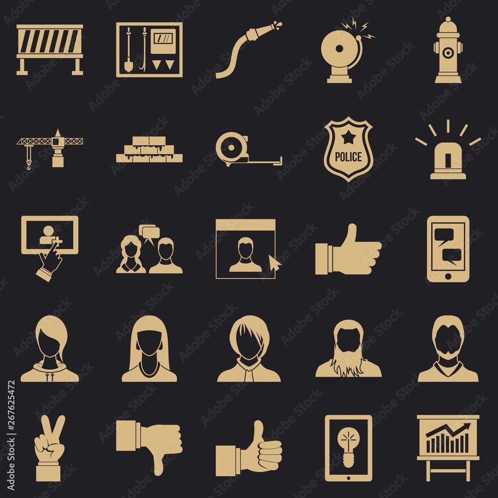 Aufkleber big business icons set. simple set of 25 big business vector icons for web for any design