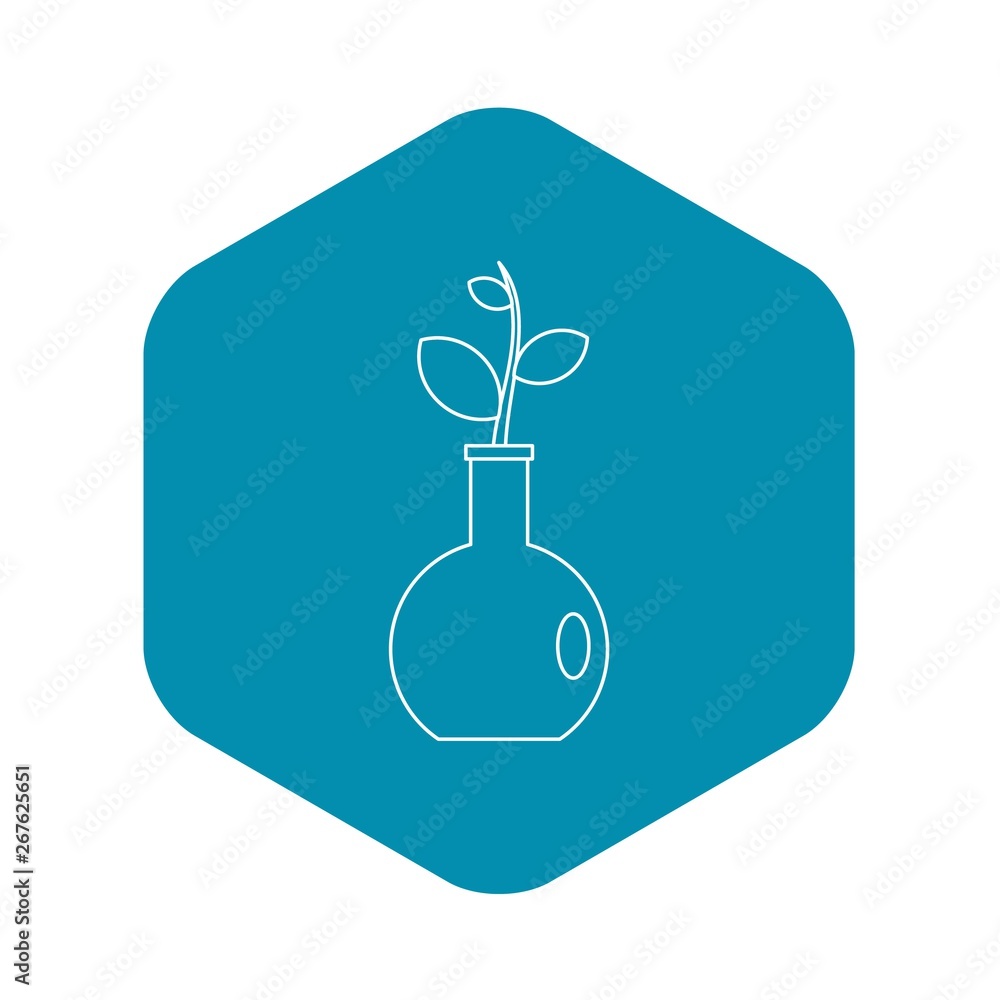 Poster seedling in a vase icon. outline illustration of seedling in a vase vector icon for web