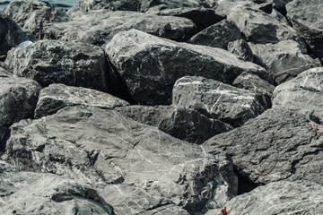 Big stones in the beach. background or texture
